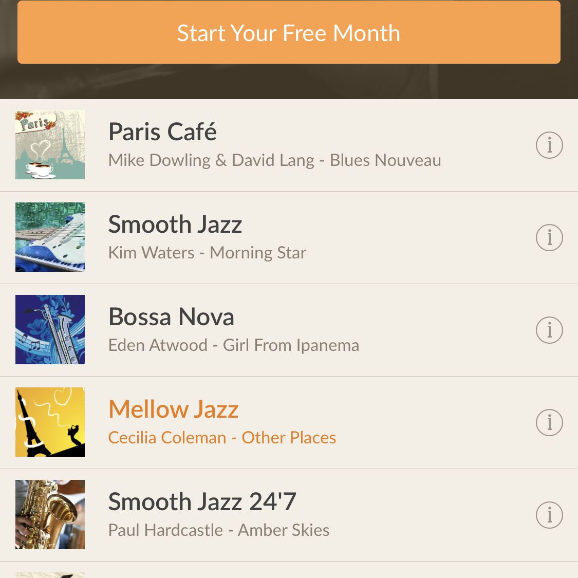 captura de tela do Jazz Radio!  aplicativo