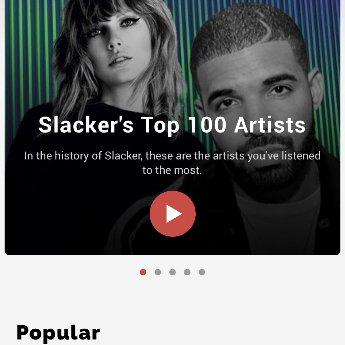 captura de tela do aplicativo Slacker Radio