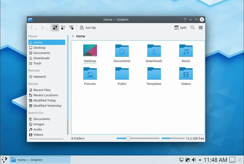 Gerenciador de arquivos KDE Plasma Dolphin