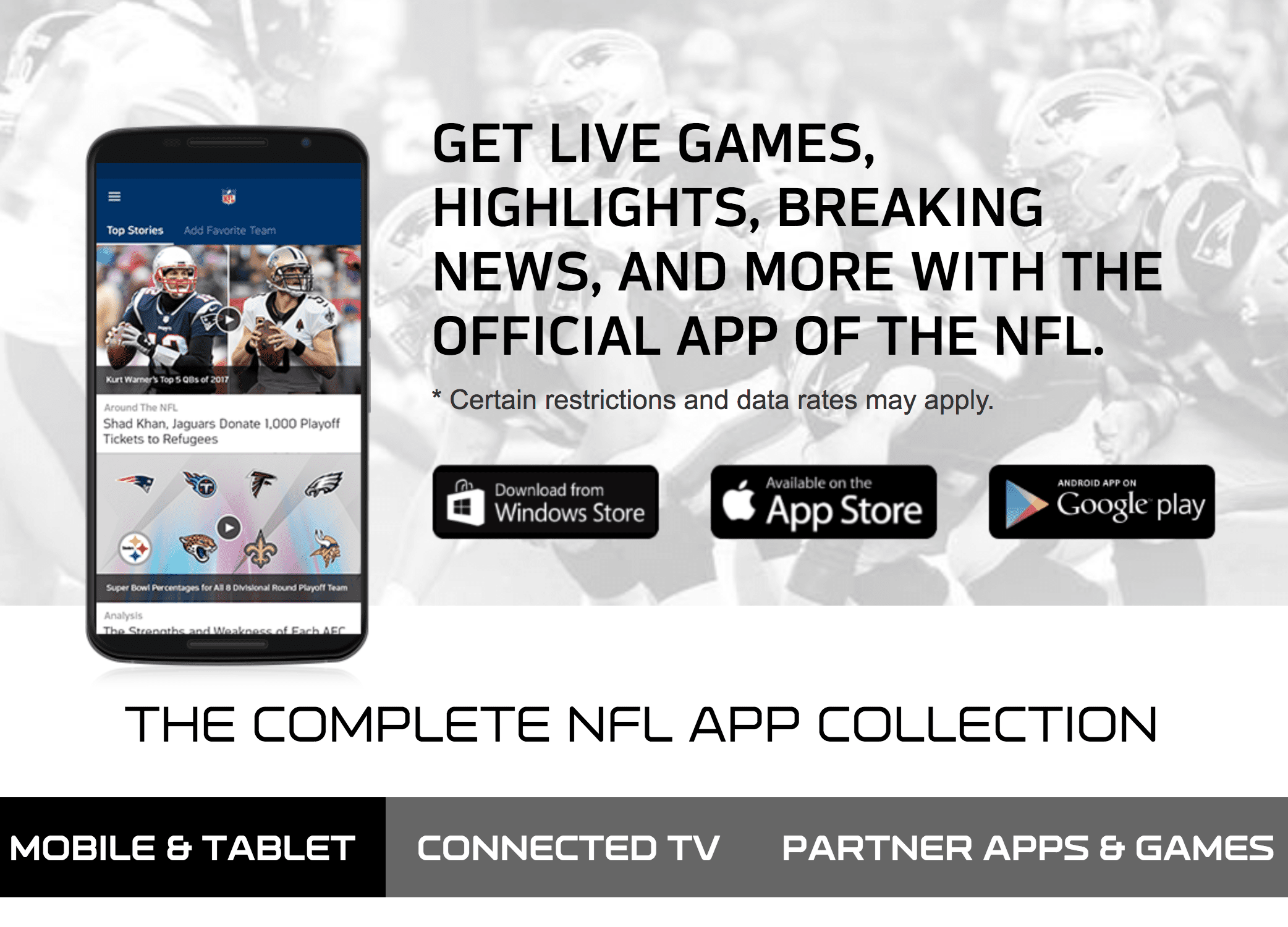 Coleção de aplicativos da NFL