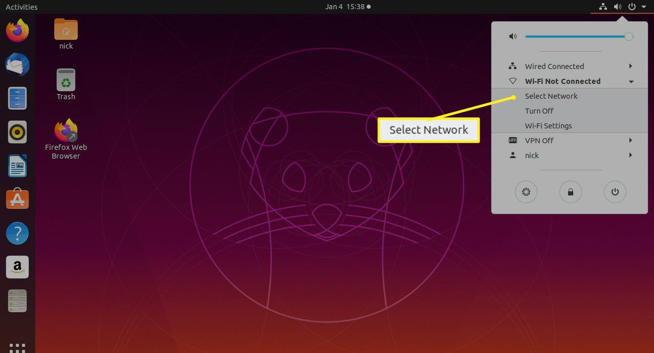 Ubuntu Select network