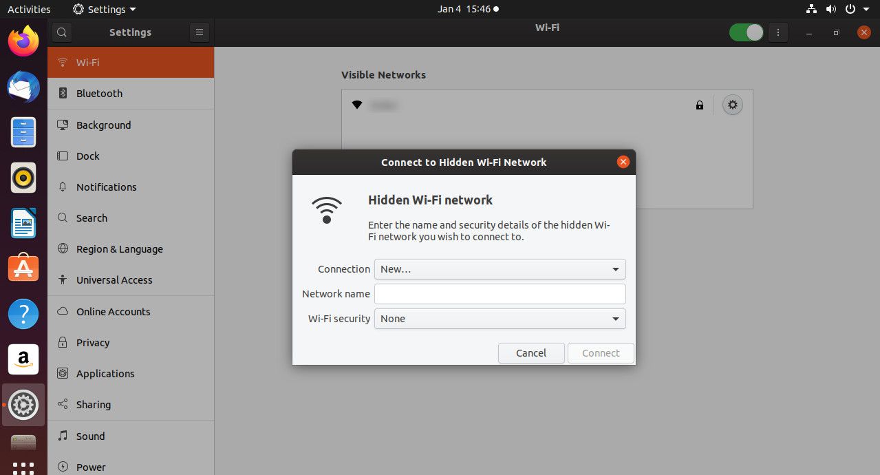 Ubuntu se conecta a um WiFi oculto