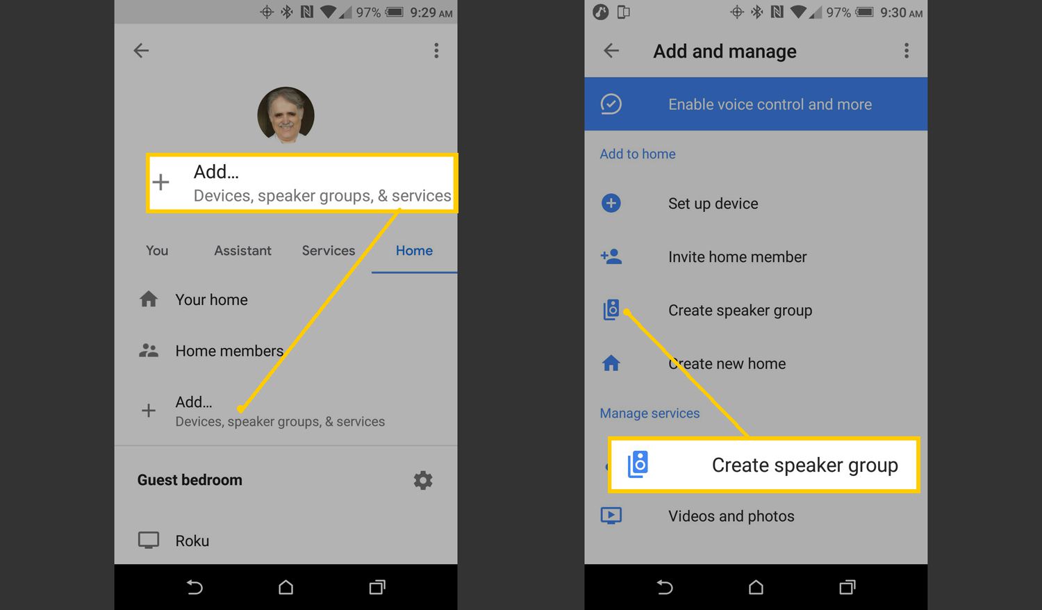 Google Home - Adicionar grupo de alto-falantes