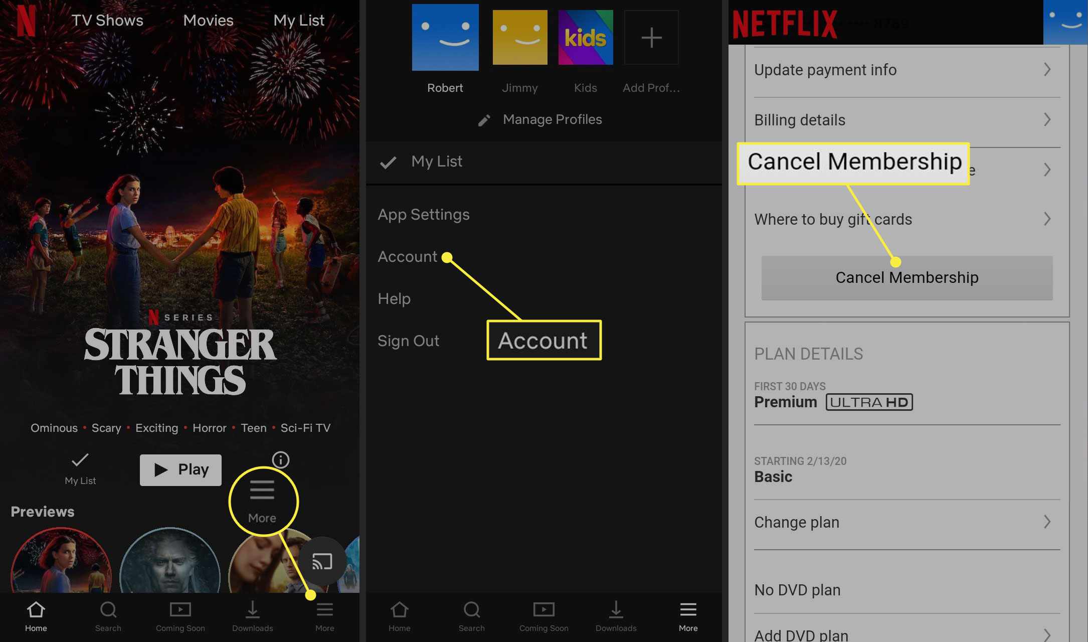 Como cancelar o Netflix por meio do aplicativo móvel
