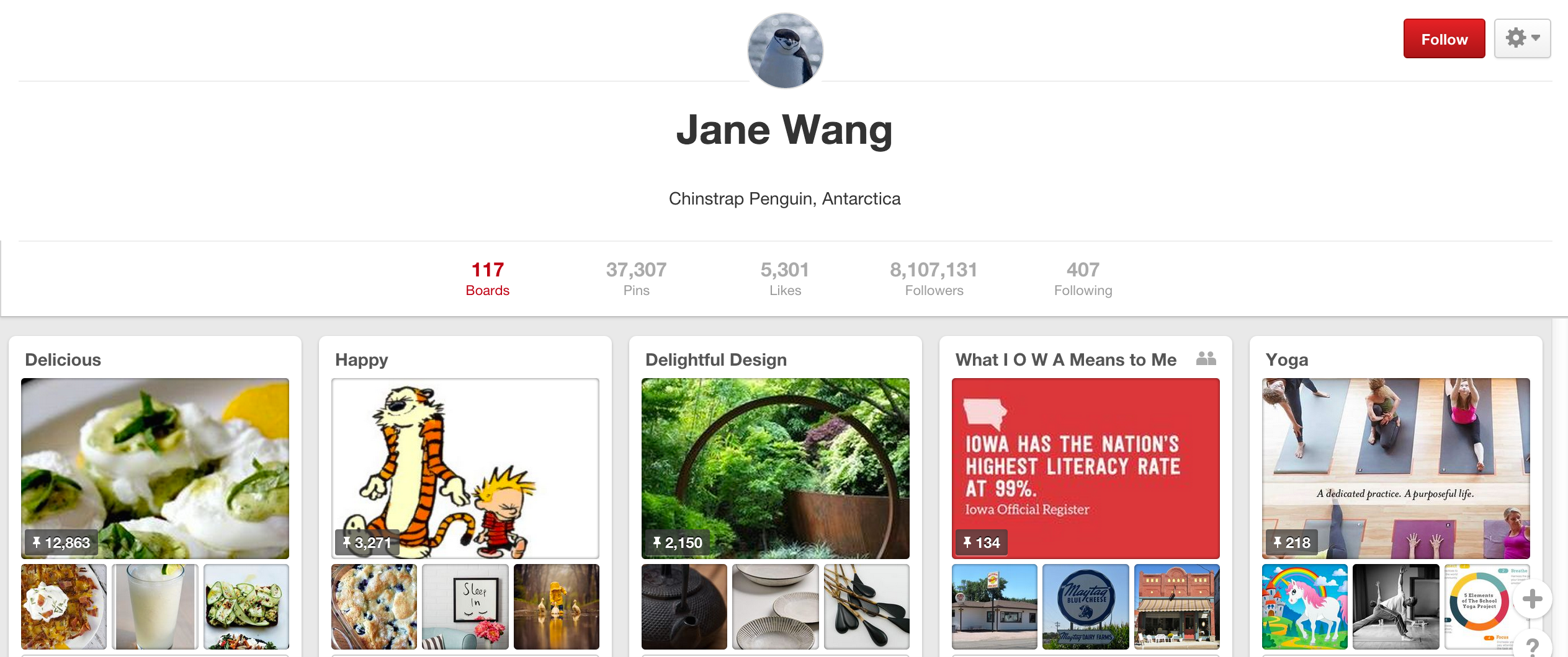 Jane Wang Pinterest board