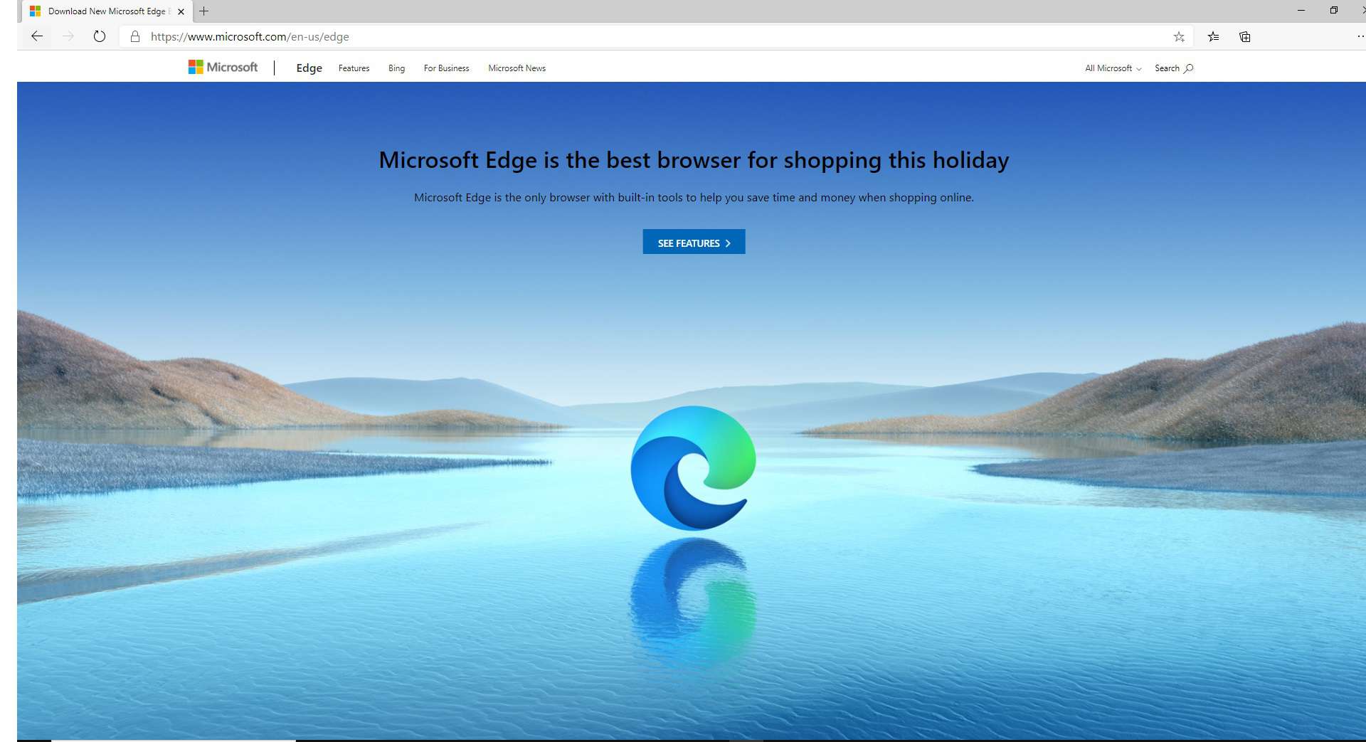 Página de download do Edge no navegador Microsoft Edge