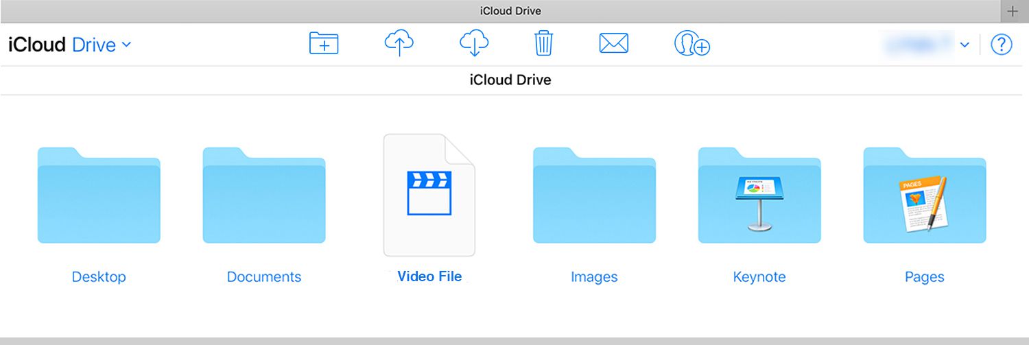 Captura de tela de arquivos do iCloud Drive