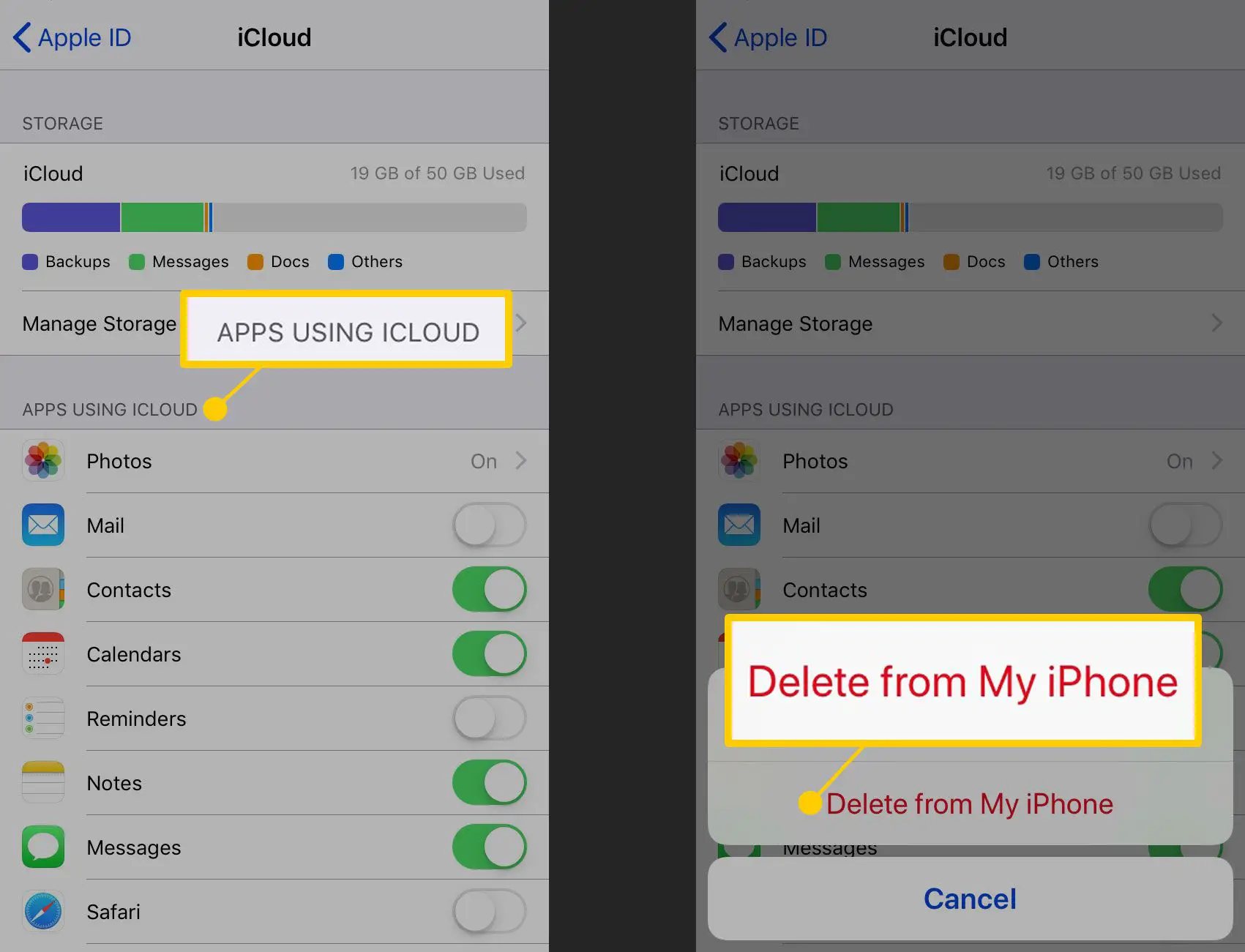 Remova aplicativos usando o iCloud de um iPhone
