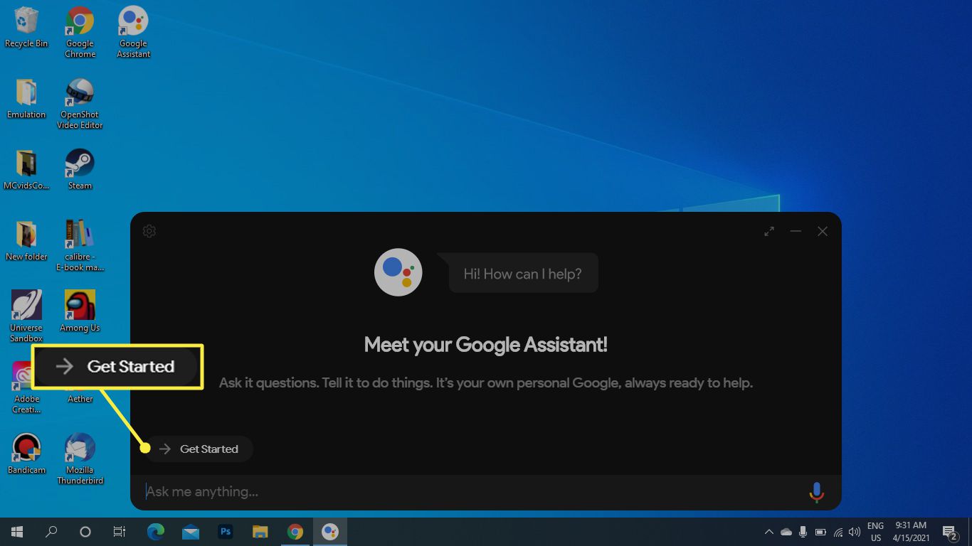 Comece a usar o Google Assistente do Windows