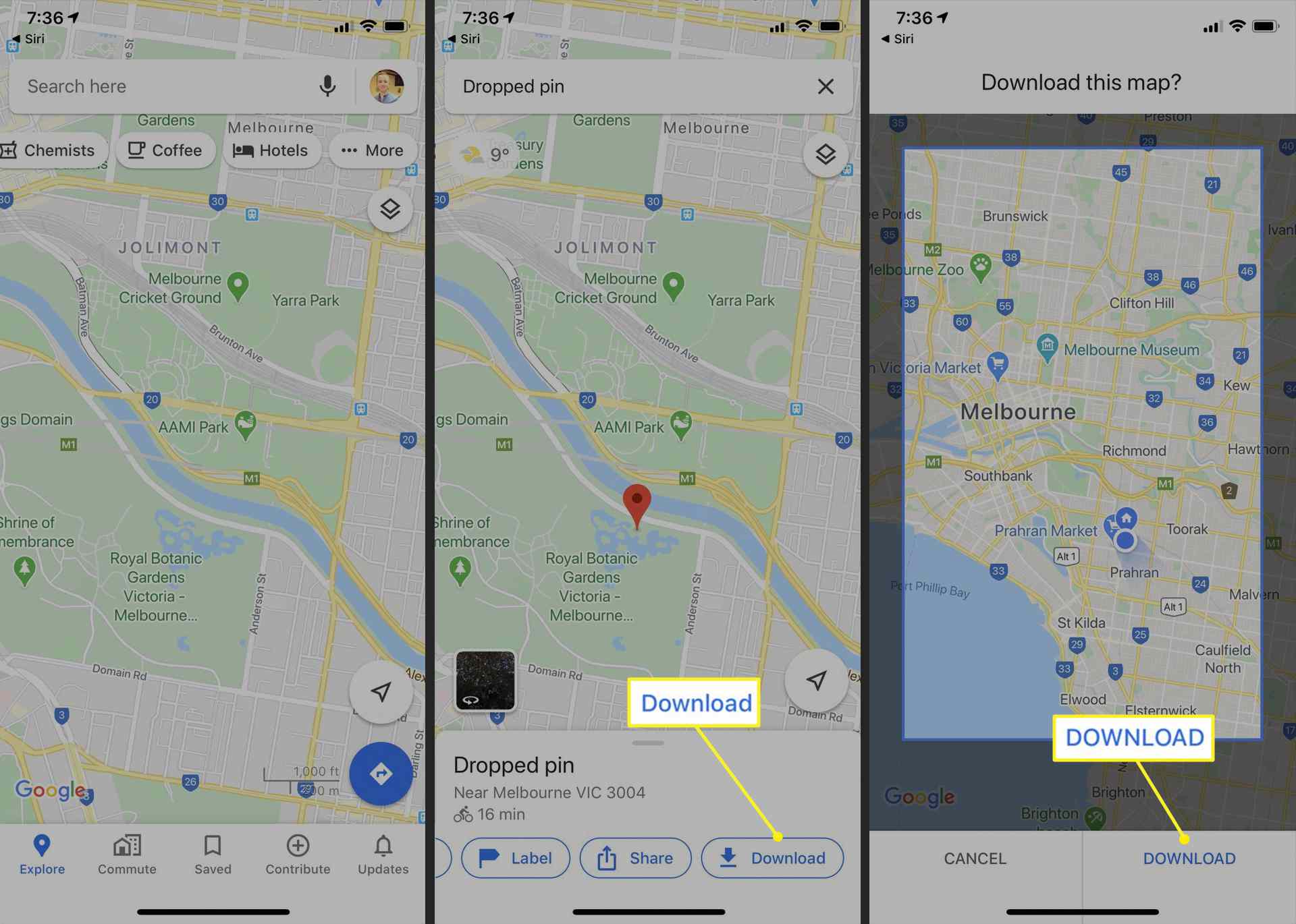 Baixar mapas off-line no Google Maps no iPhone