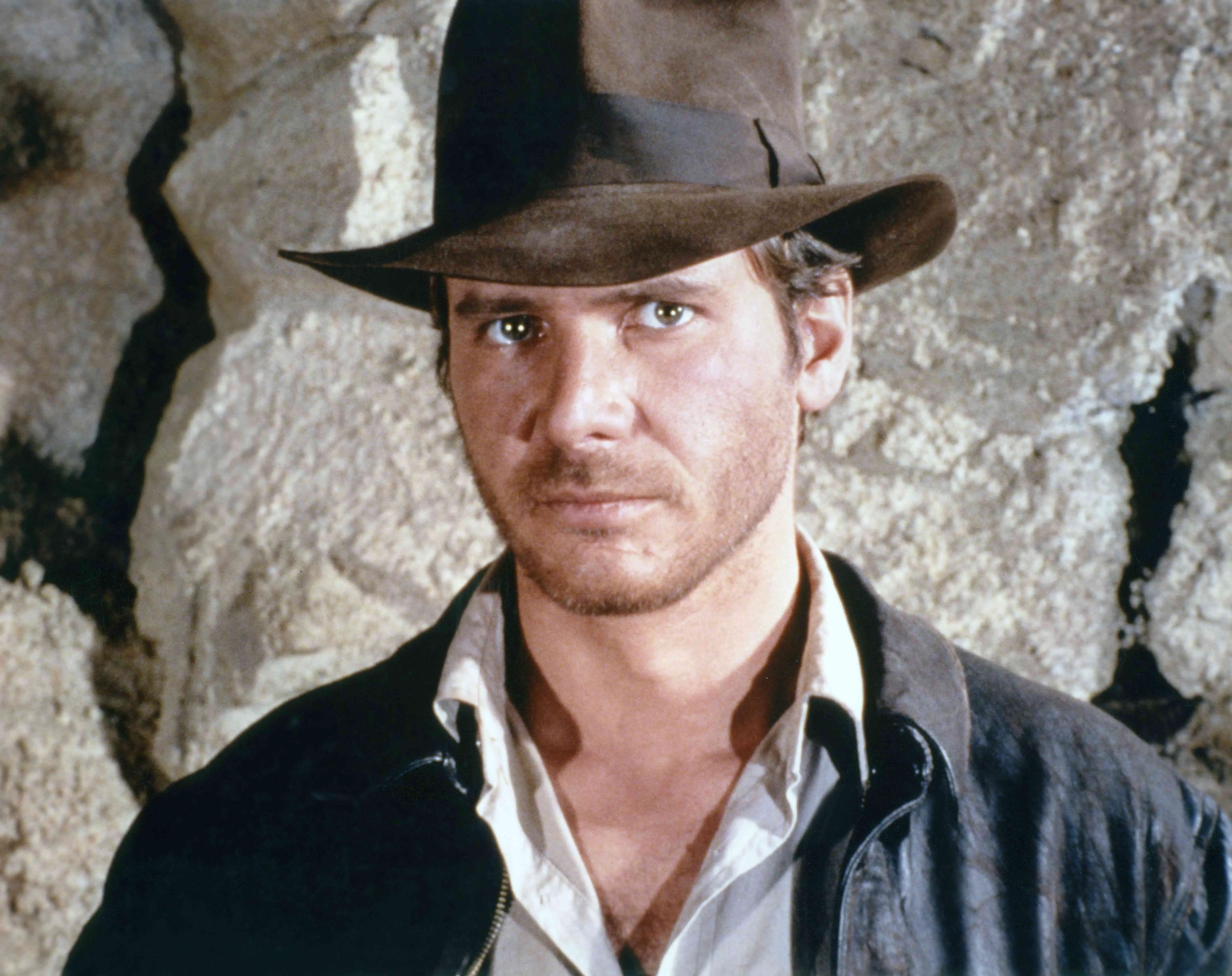 Harrison Ford no set de "Raiders of the Lost Ark"