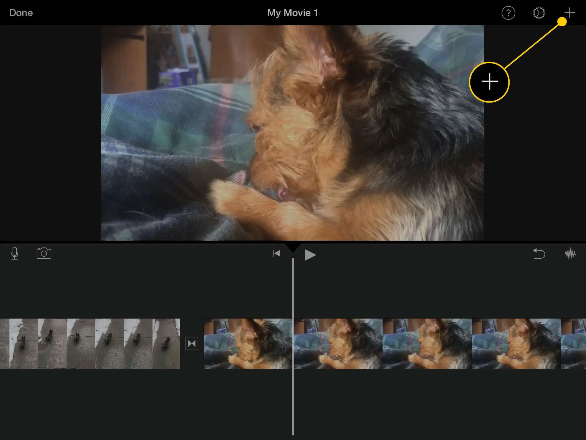 Adicionar botão no iMovie para iPad