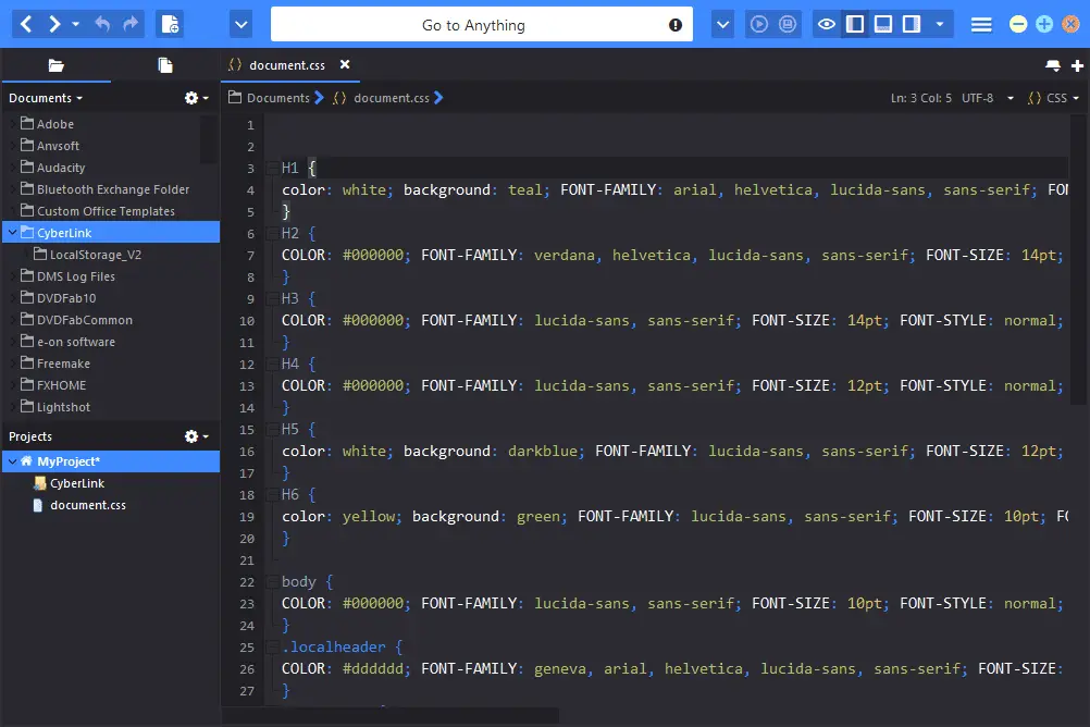 Captura de tela do editor de texto grátis Komodo Edit
