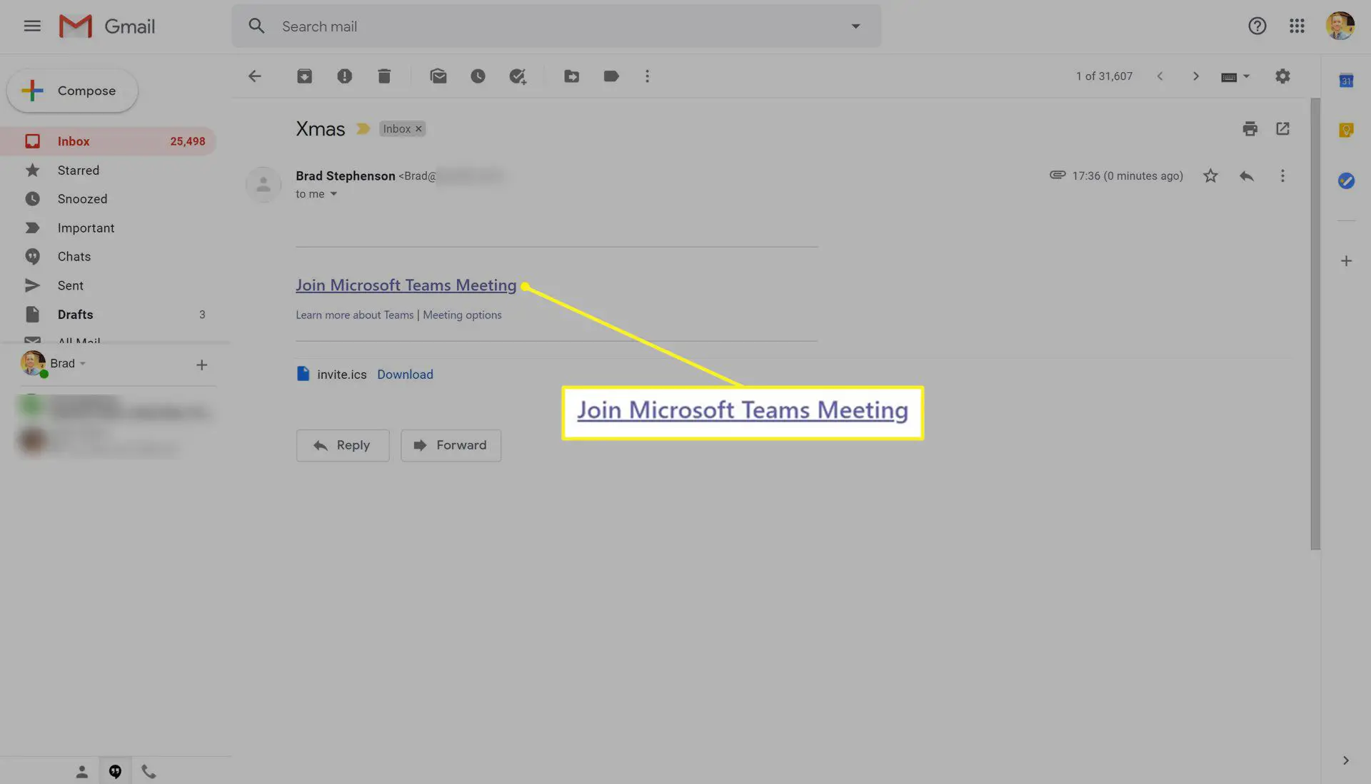Link para participar de uma reunião do Microsoft Teams