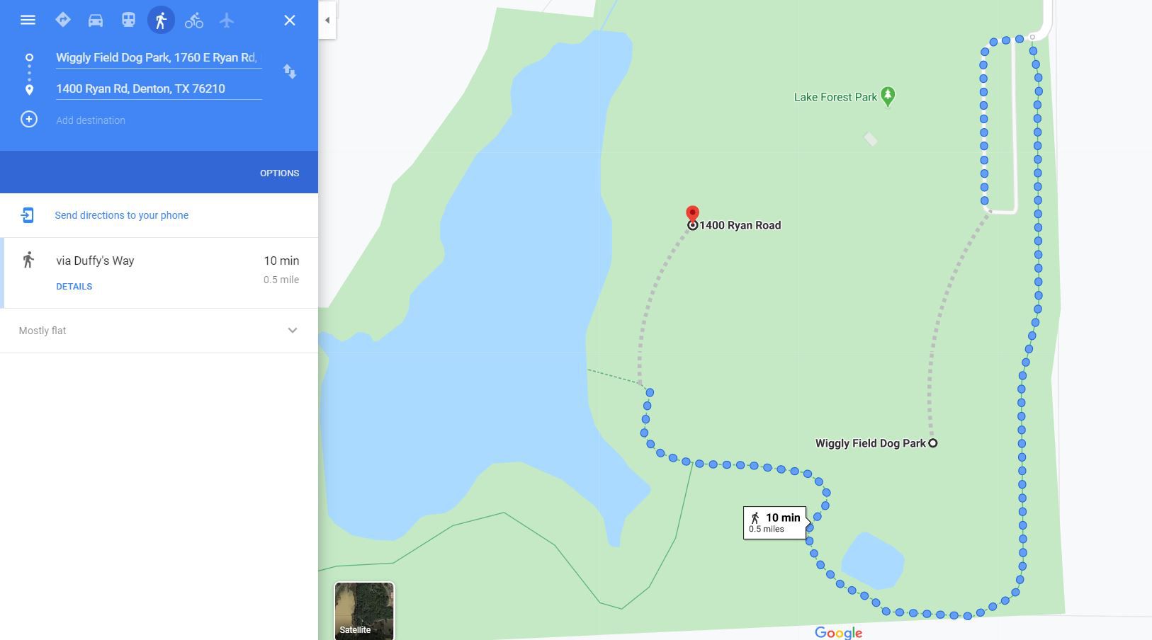 Endereço inicial e final no Google Maps