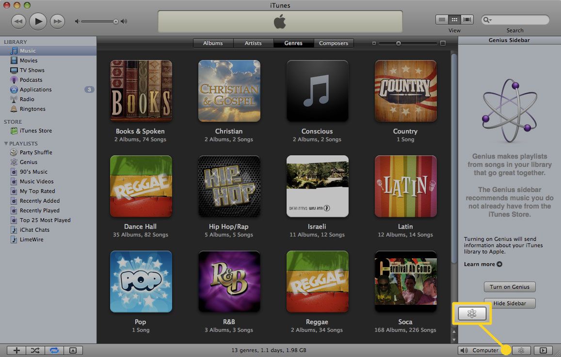 O botão Genius no iTunes 11
