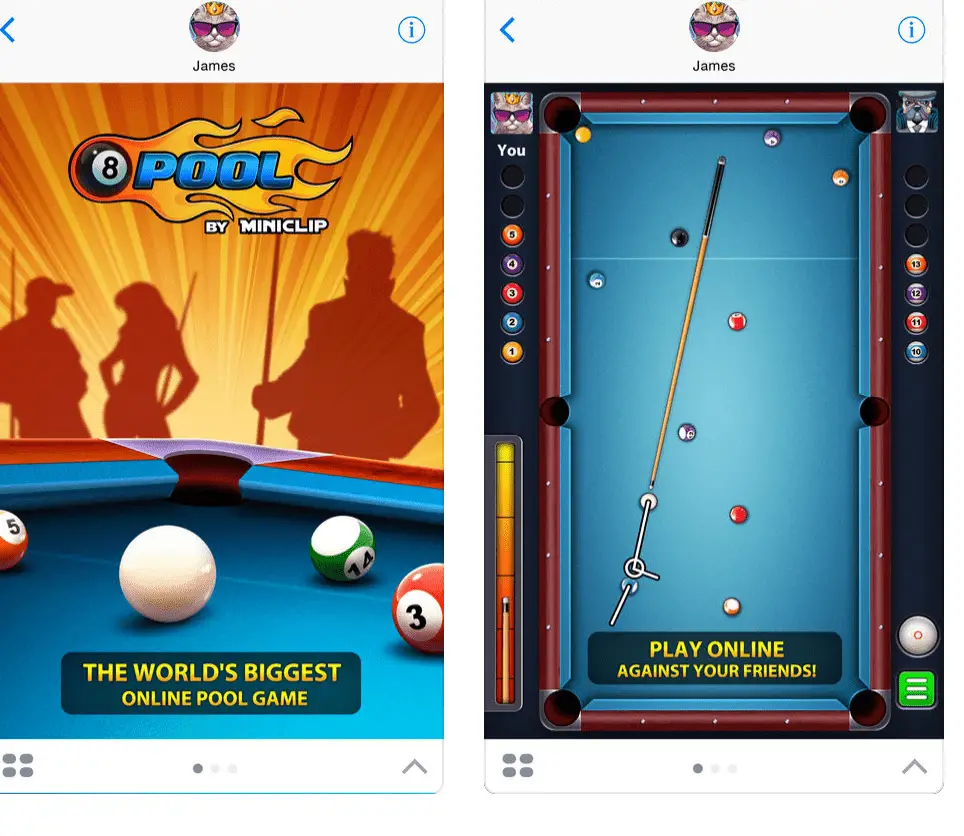 Captura de tela do jogo para iPhone, 8 Ball Pool ™ da Miniclip.com