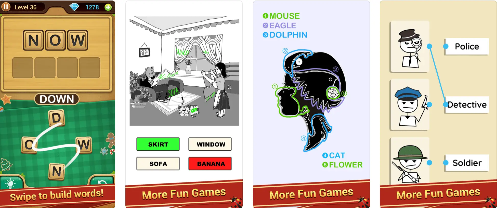 Captura de tela do jogo para iPhone, link de palavra por ZHOU JIAPING