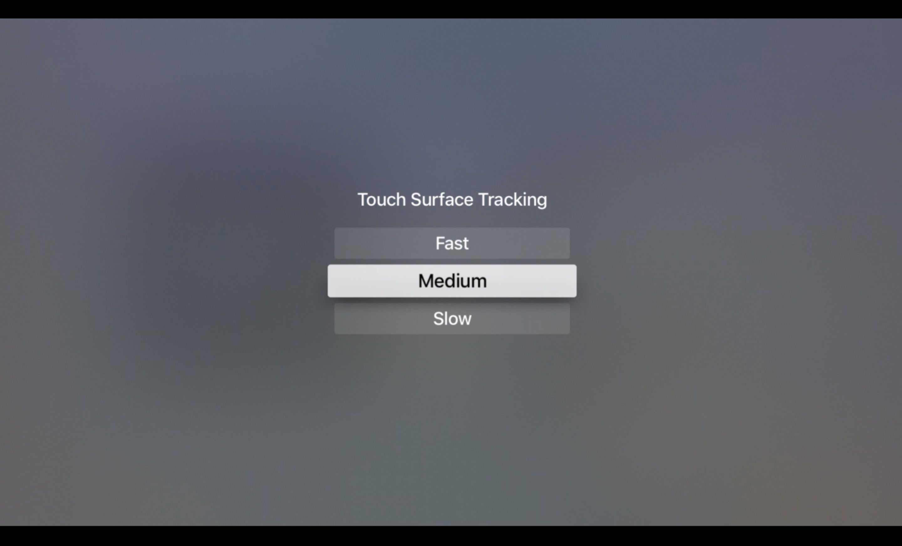 Touch Surface Tracking rápido, médio ou lento