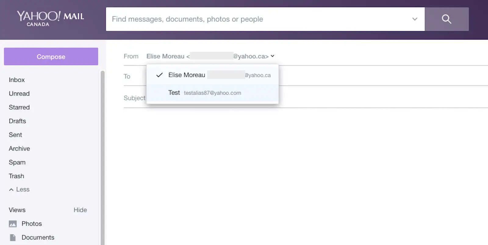 Uma captura de tela do Yahoo.com.