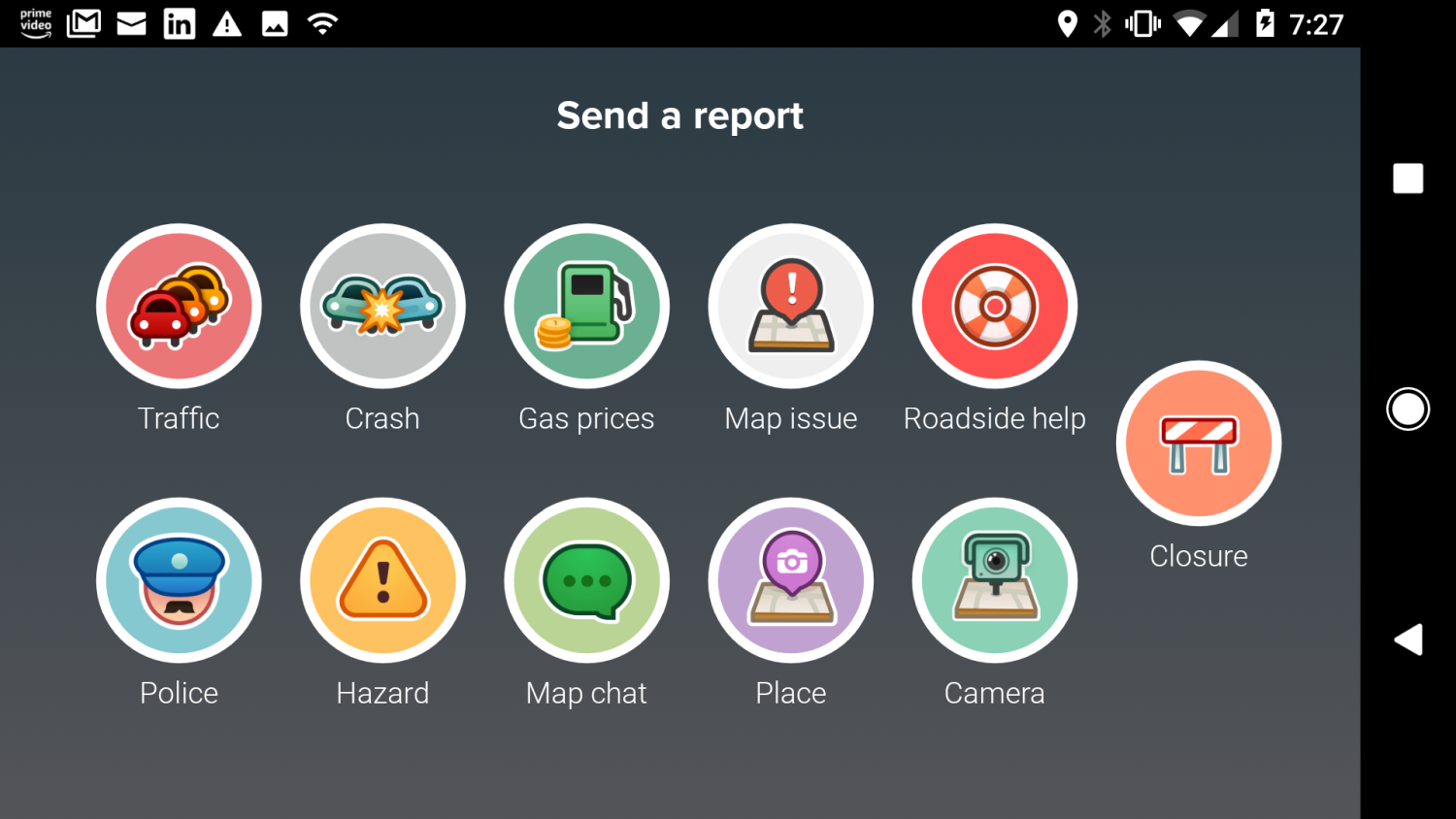 Captura de tela de relatórios de usuários do Waze
