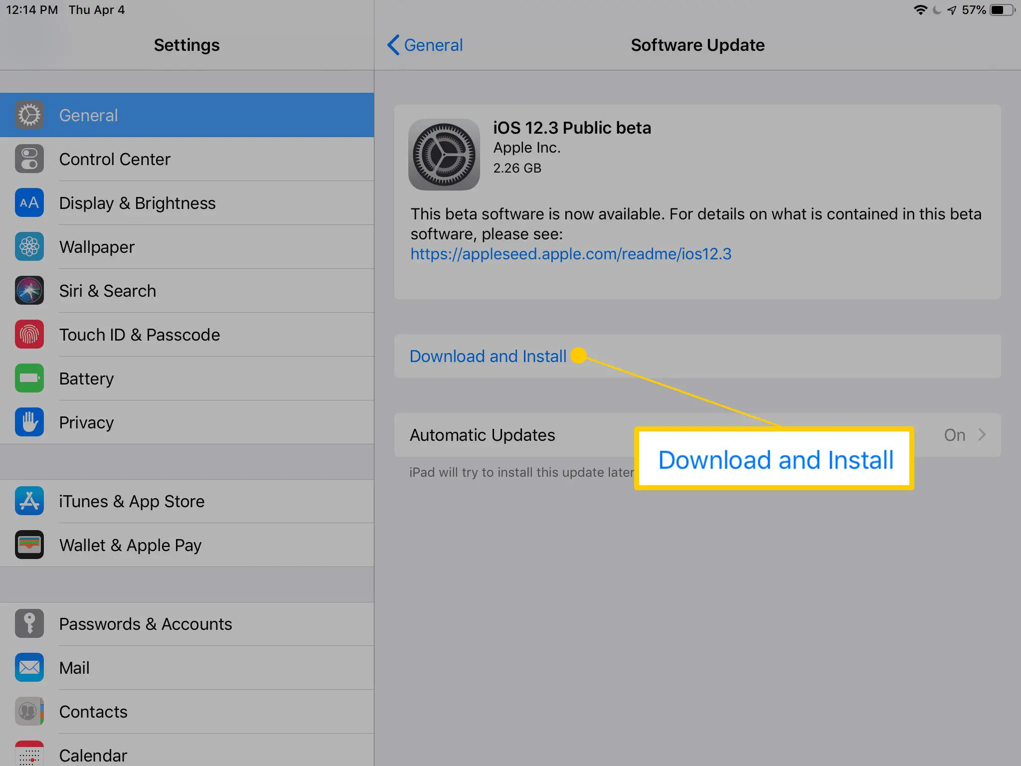 Baixe e instale na atualização de software para iOS