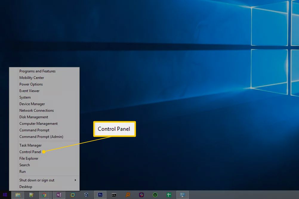 Painel de controle no Windows 7