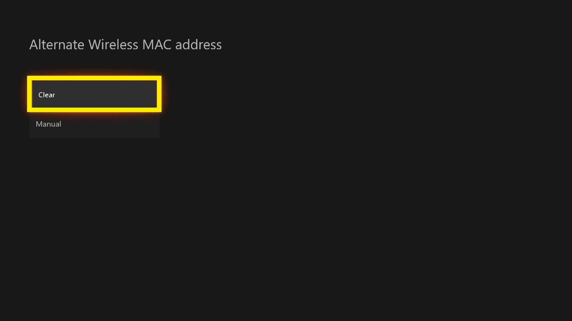 Limpando o 'endereço MAC alternativo sem fio' do Xbox One