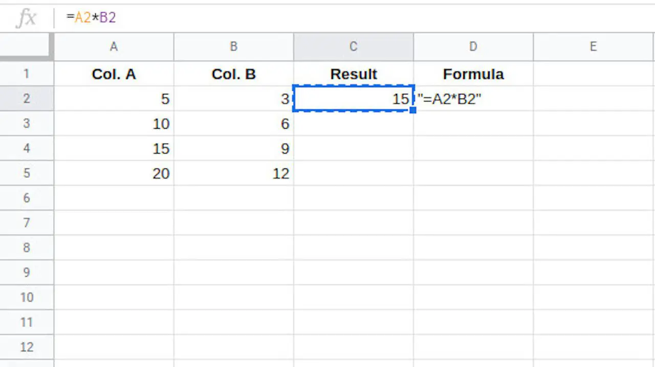 Copiar fórmula no Planilhas Google