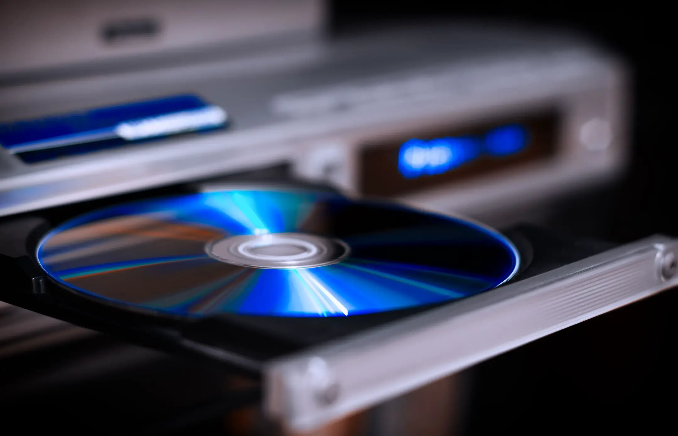 Disco de filme Bluray em reprodutor compatível.