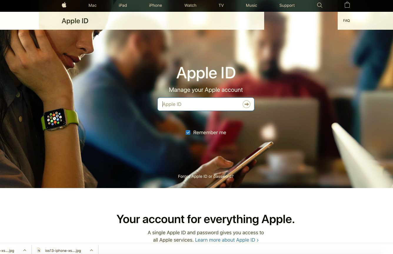 Gerencie seu ID Apple na web