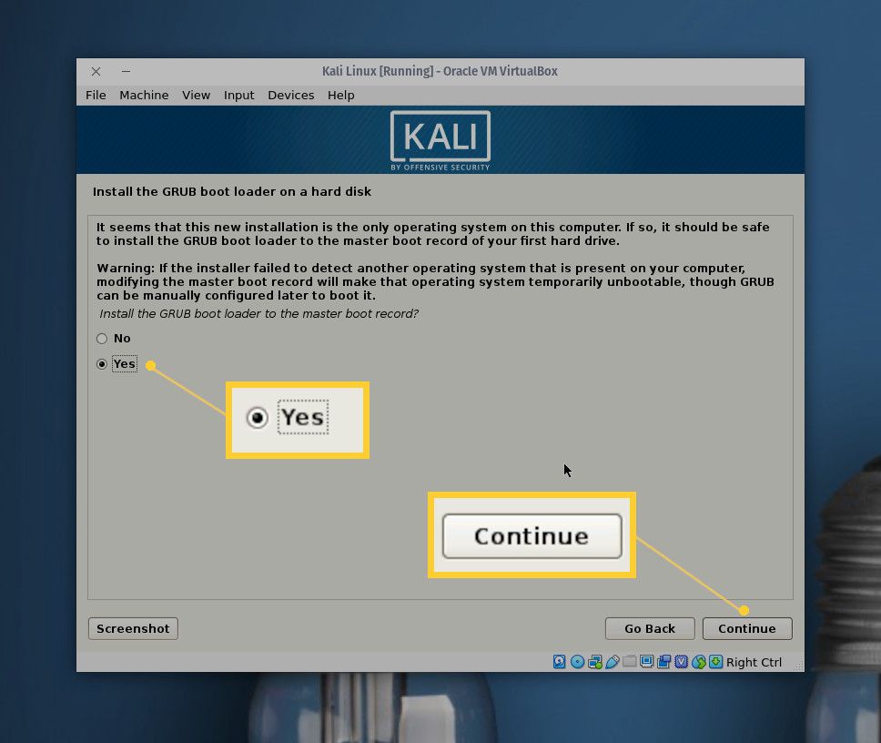 Captura de tela da configuração do carregador de inicialização GRUB.