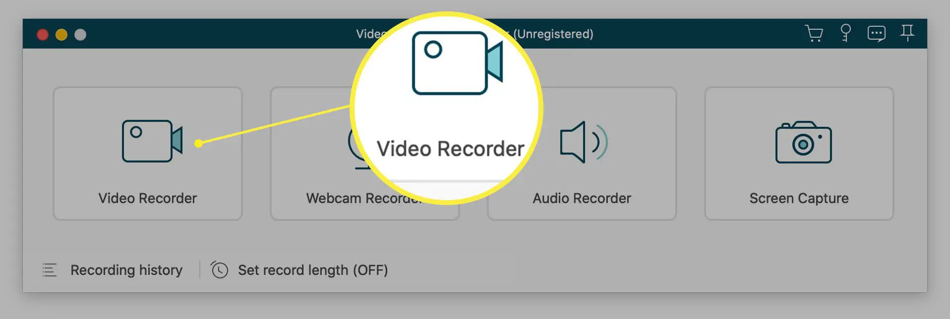 Aplicativo VideoSolo com opção de gravador de vídeo destacada