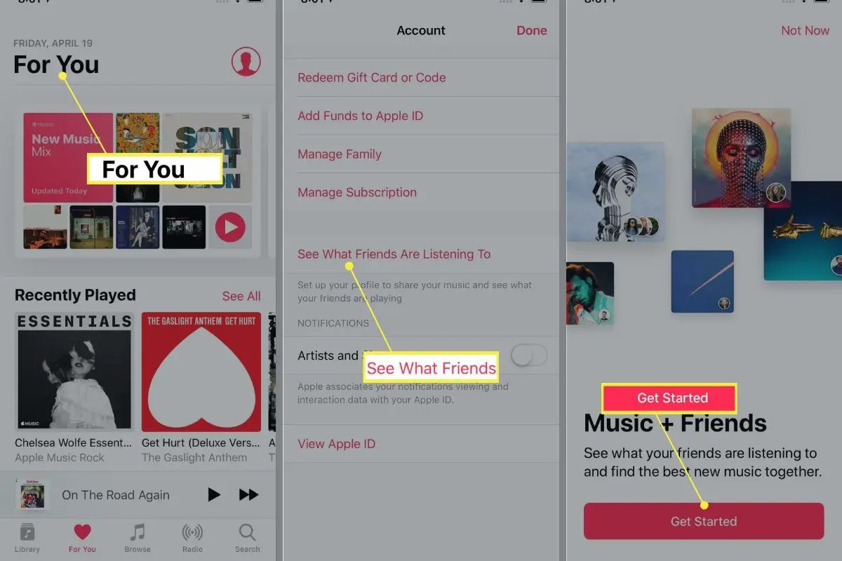 Começando a compartilhar um perfil no Apple Music