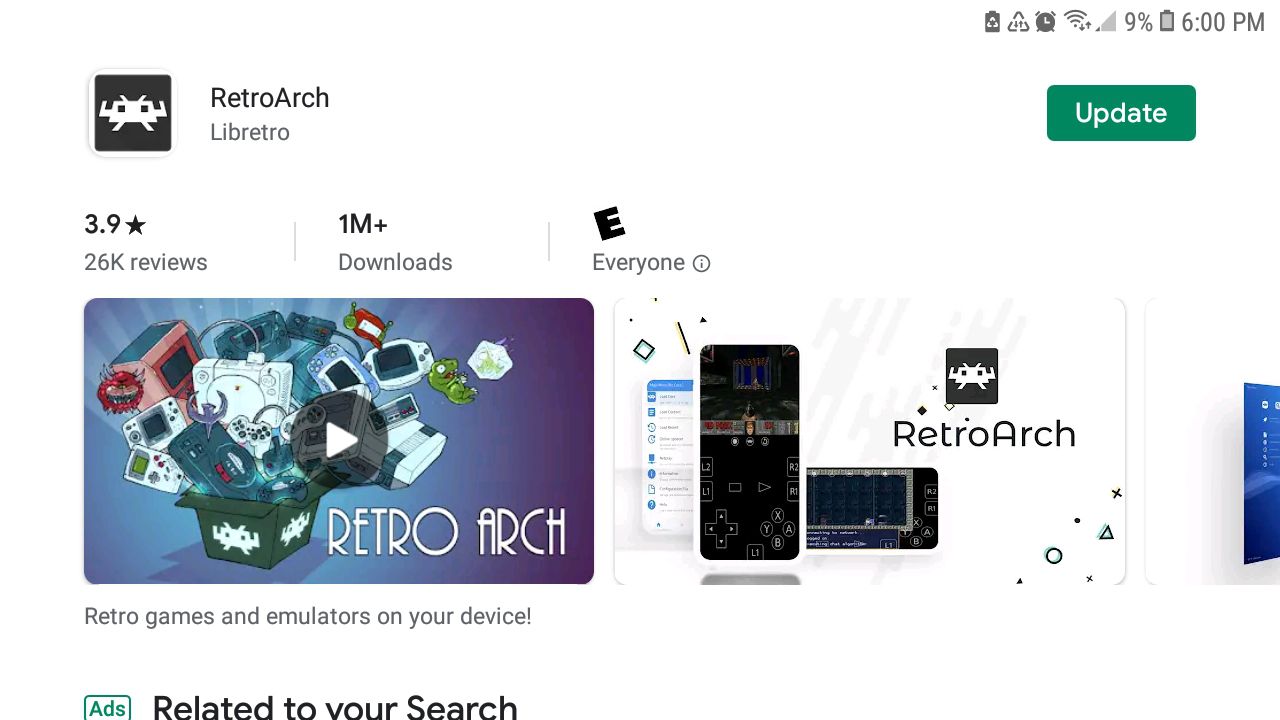 Baixe o aplicativo móvel RetroArch para a Apple Store ou Google Play.