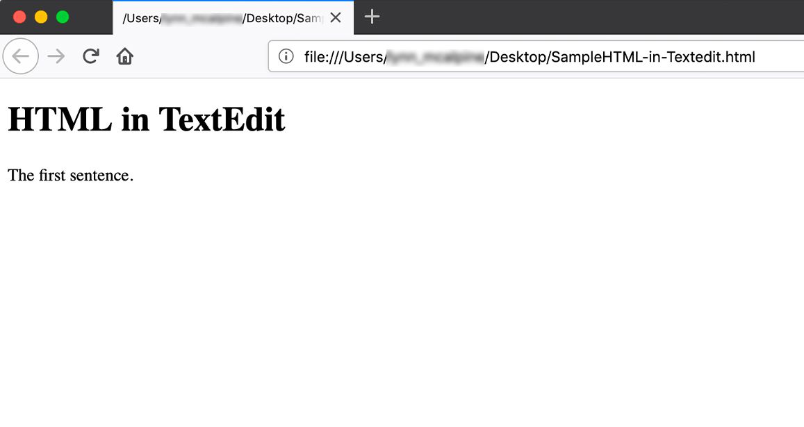 Exemplo de código no navegador Firefox