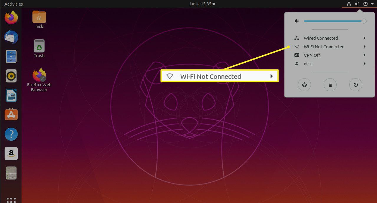 Ubuntu Wi-Fi não conectado