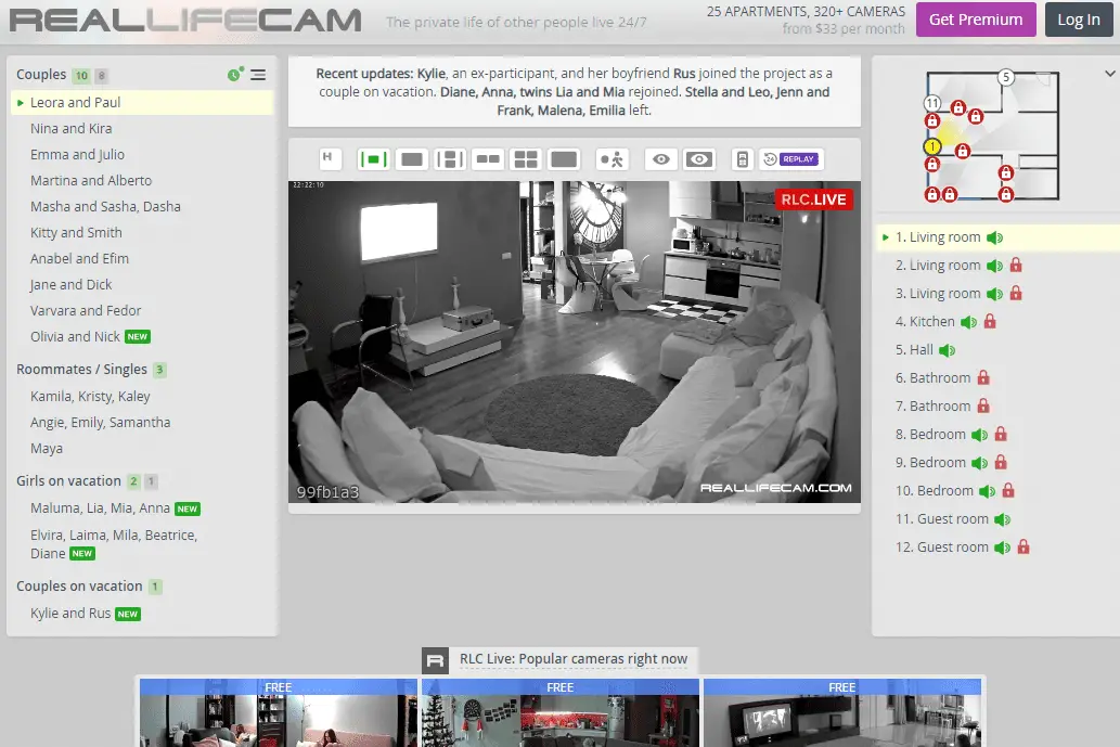 Captura de tela do site RealLifeCam