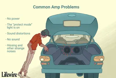 Uma ilustração dos problemas comuns de amplificadores de carros que alguém pode enfrentar.
