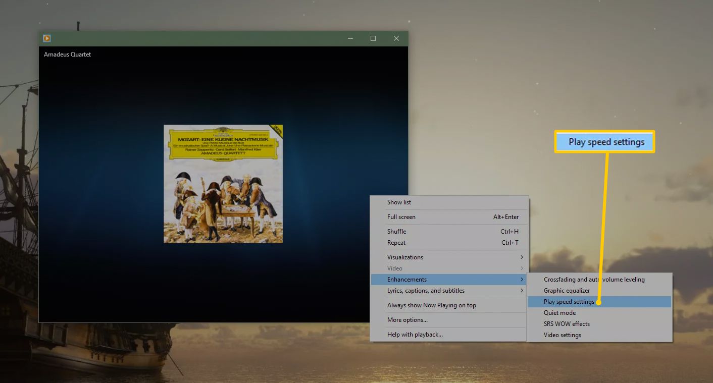 Configurações de velocidade de reprodução para Windows Media Player