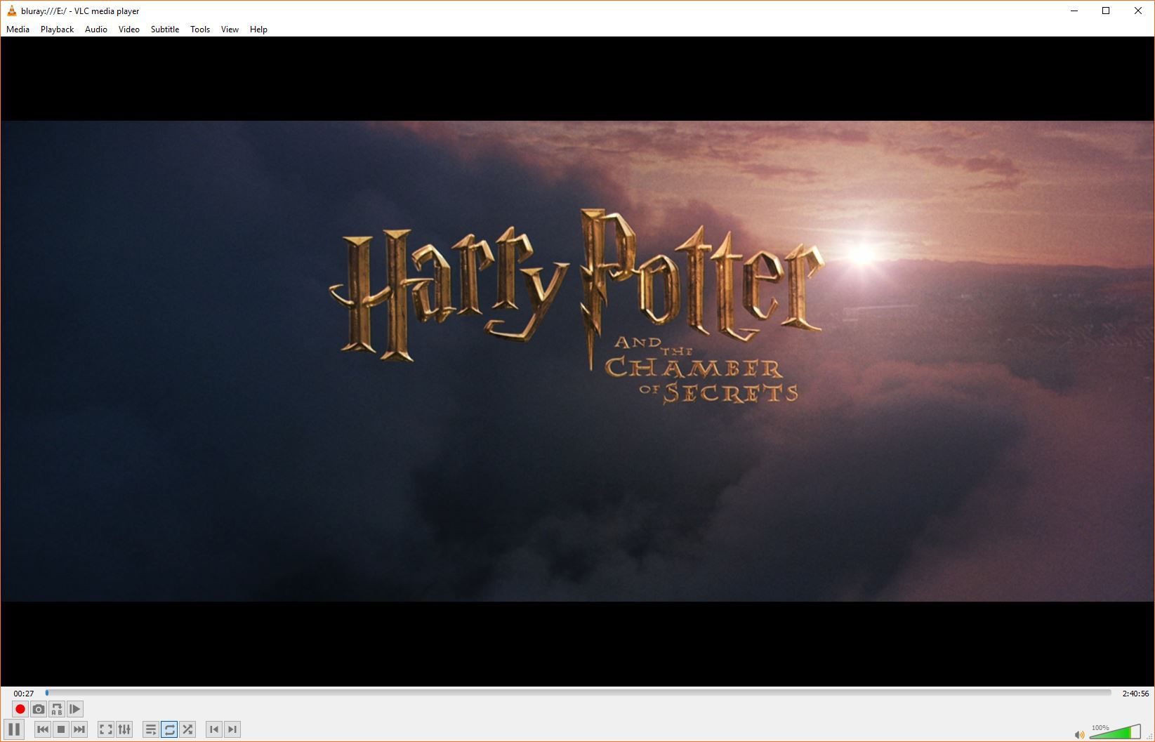 Uma captura de tela de um Blu-ray tocando no VLC no Windows 10.