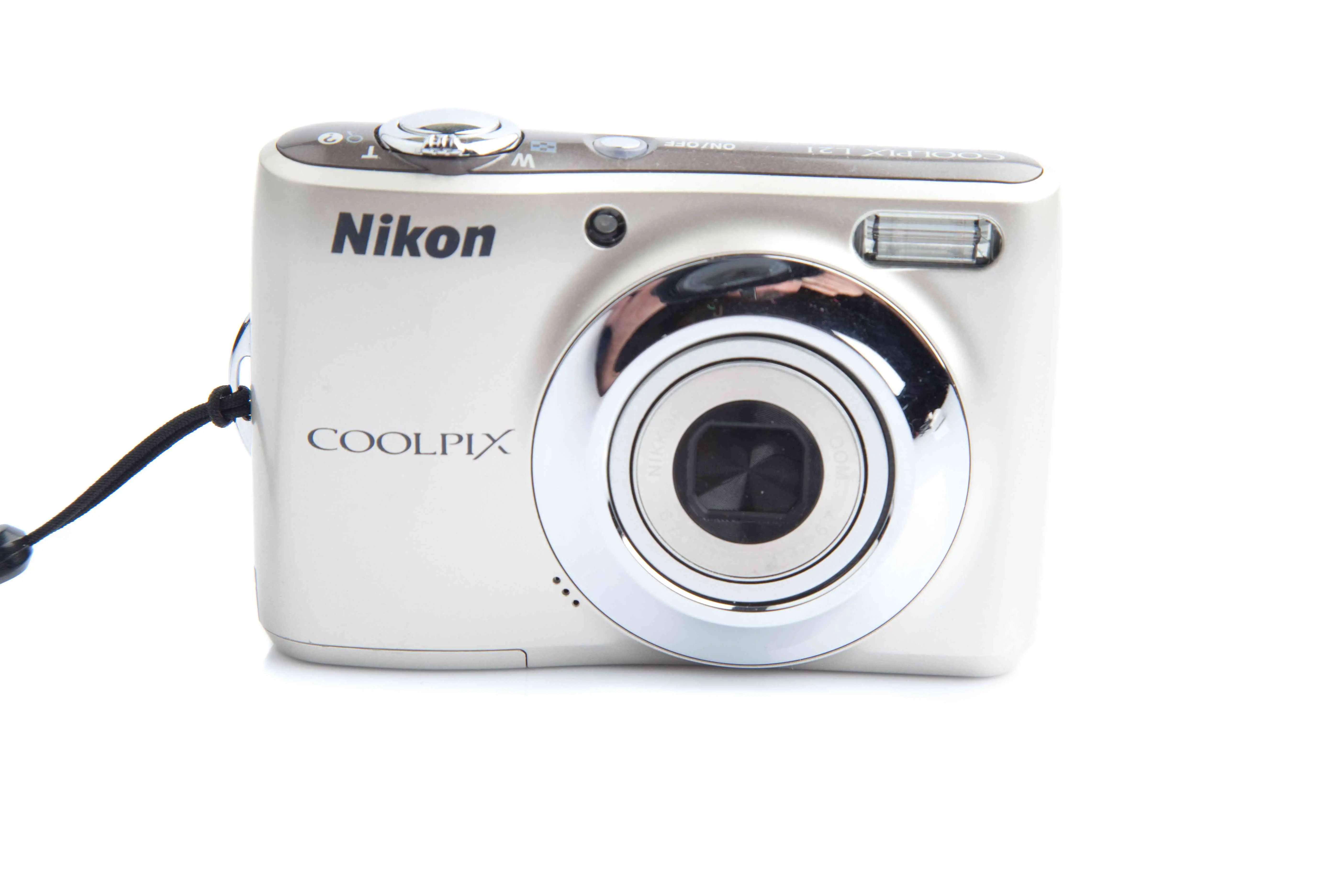 Câmera digital de apontar e disparar da Nikon branca