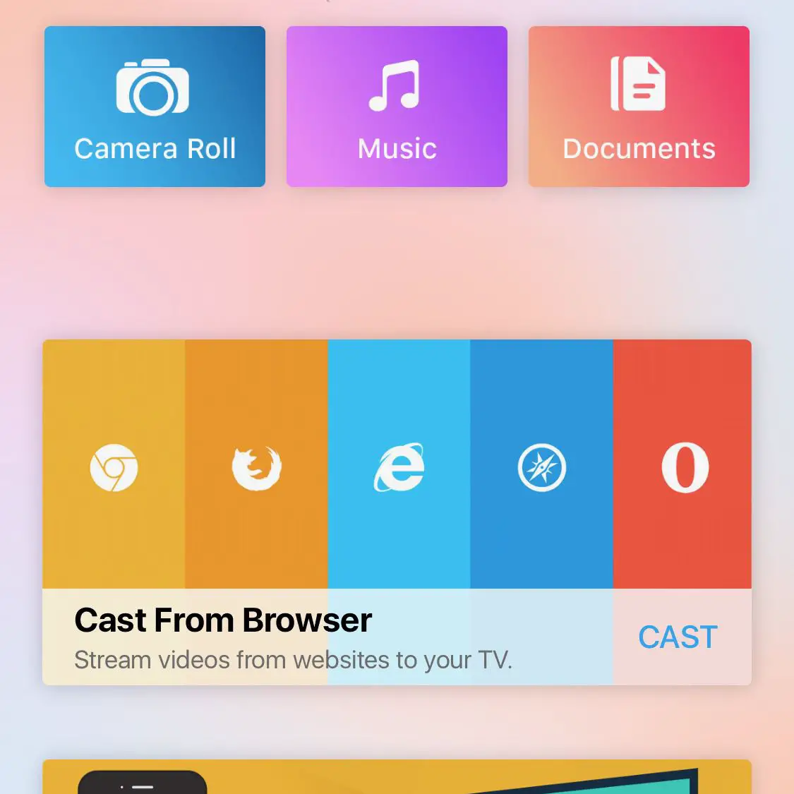 Captura de tela do Chromecast para iOS