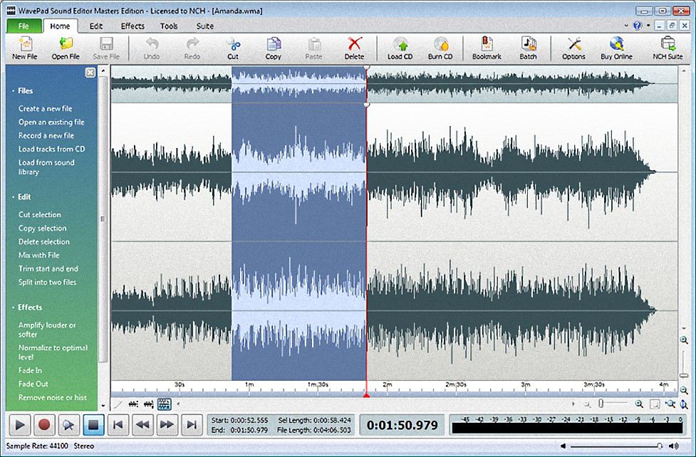 Editor de áudio Wavepad