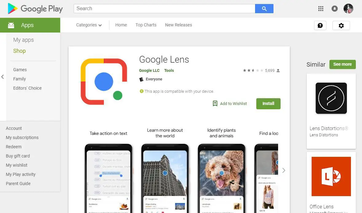 app lente google