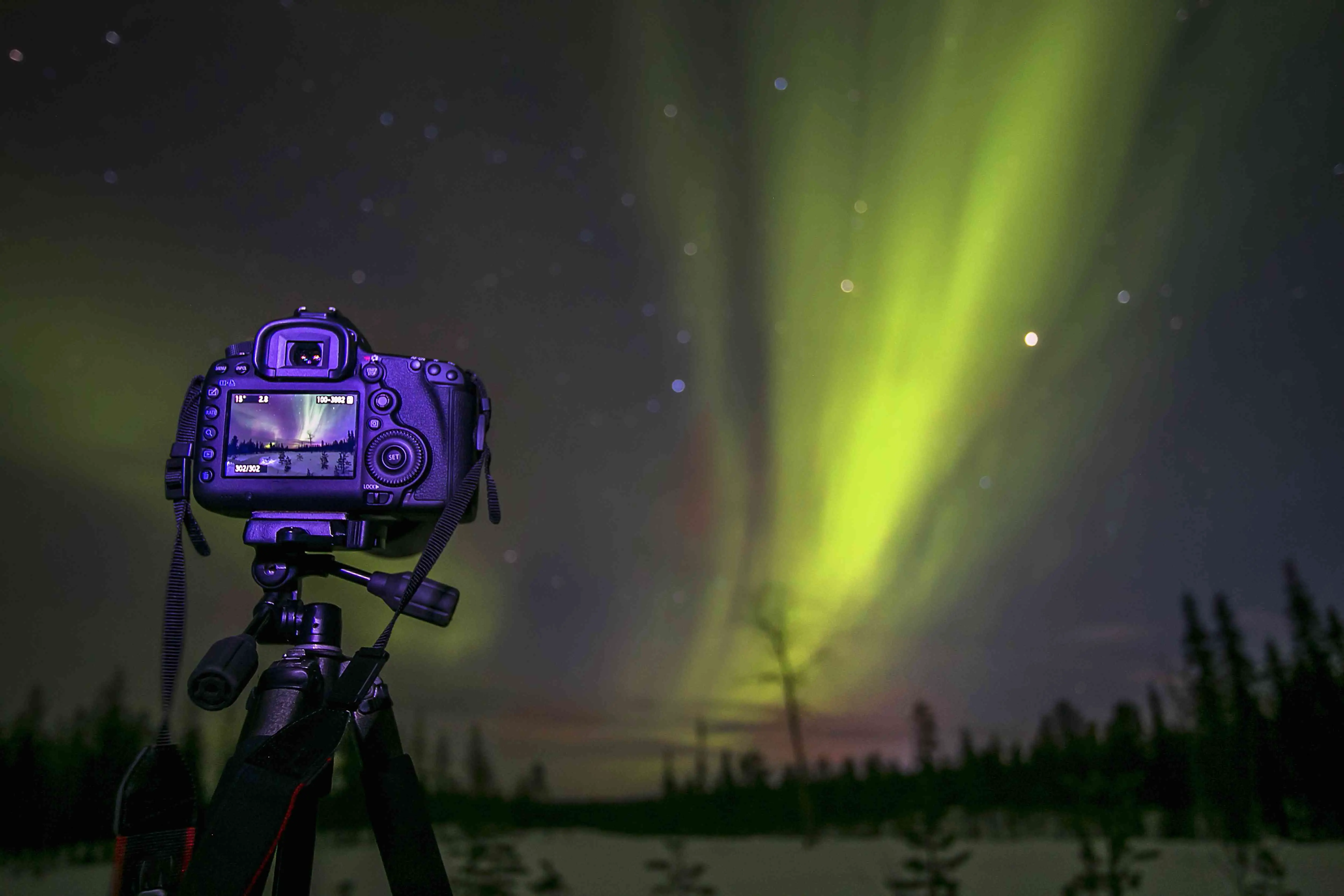 Perseguindo a aurora boreal na Suécia