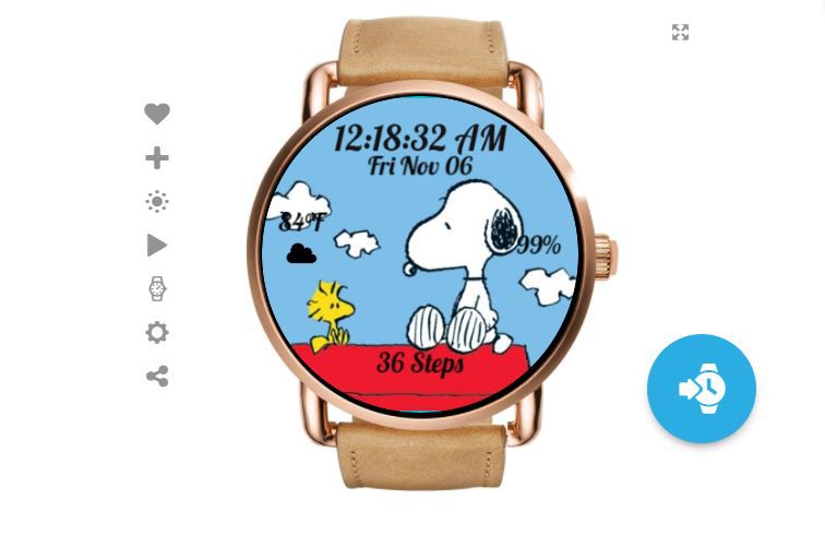 Mostrador do relógio Snoopy e Woodstock