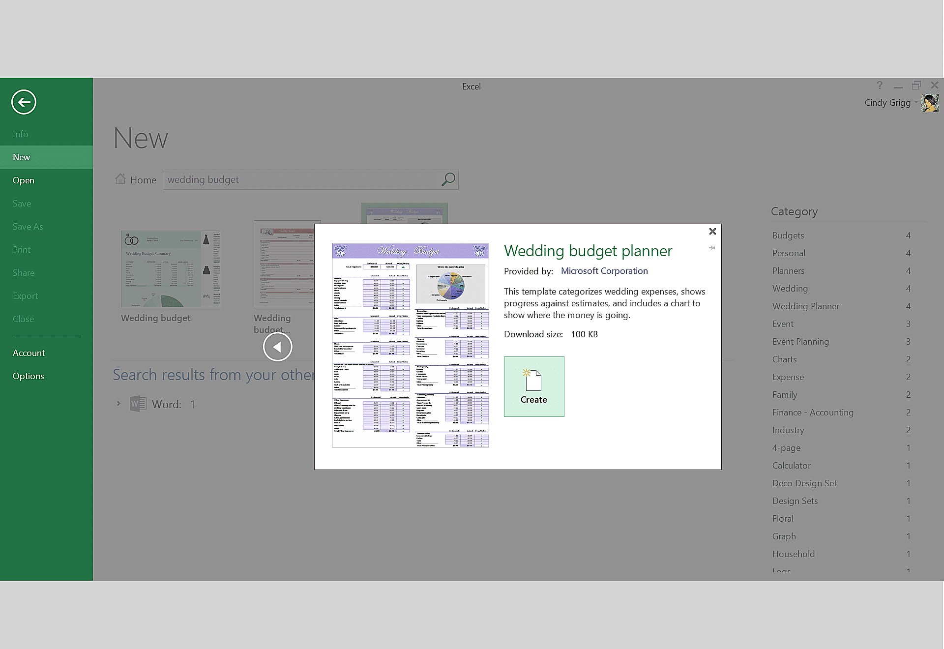 Modelo de orçamento de casamento ou imprimível para Microsoft Excel