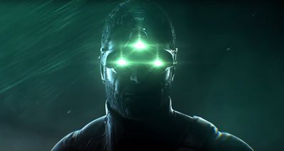 Futuro soldado com três óculos verdes brilhantes da Splinter Cell de Tom Clancy