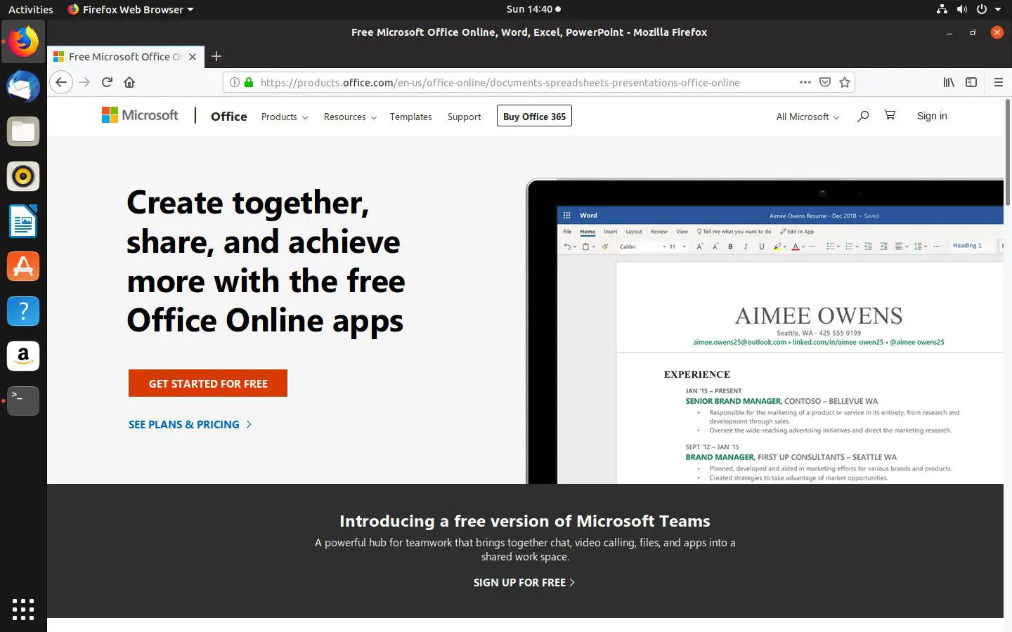 Site do Microsoft Office